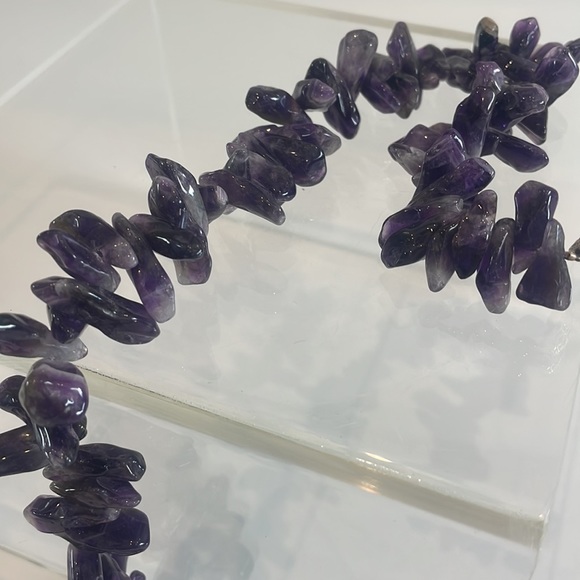 chunky Nauruan Amethyst necklace with Sterling silver clasp - Picture 7 of 10